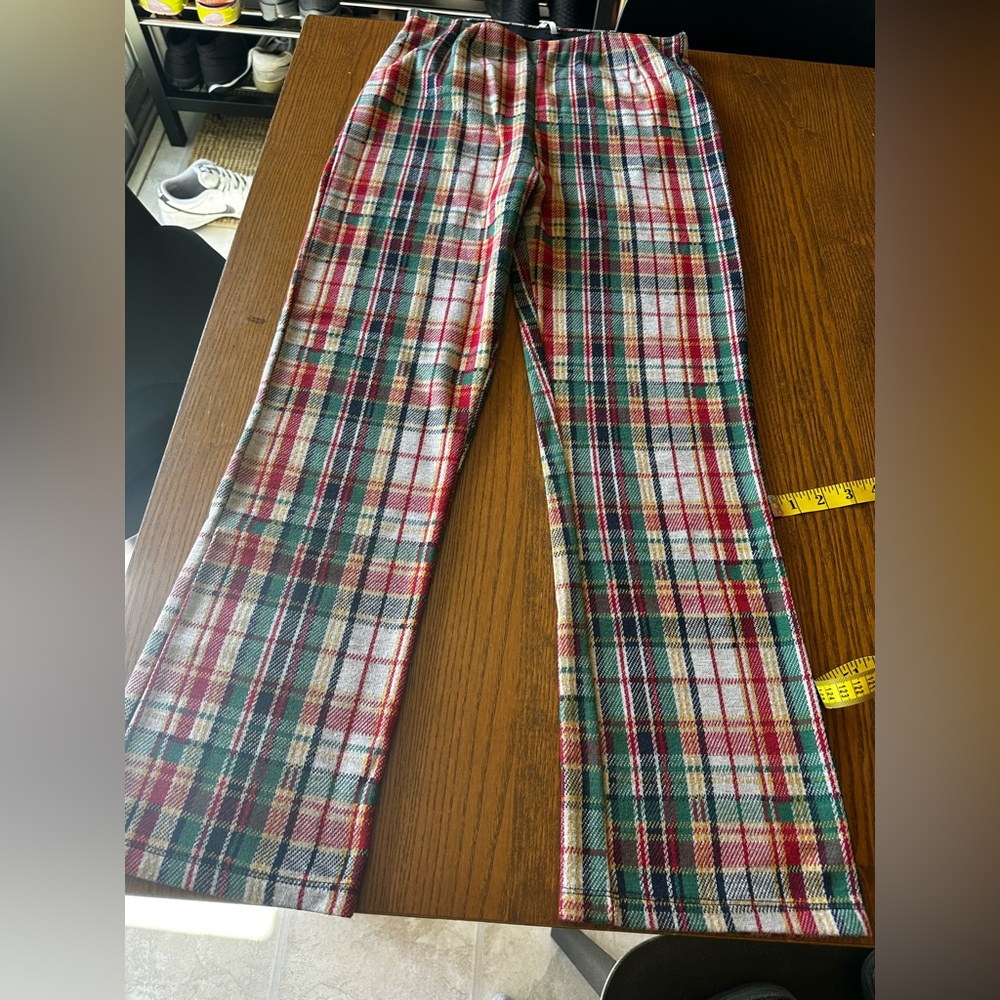 Free People Multicolor Plaid Flare Pants